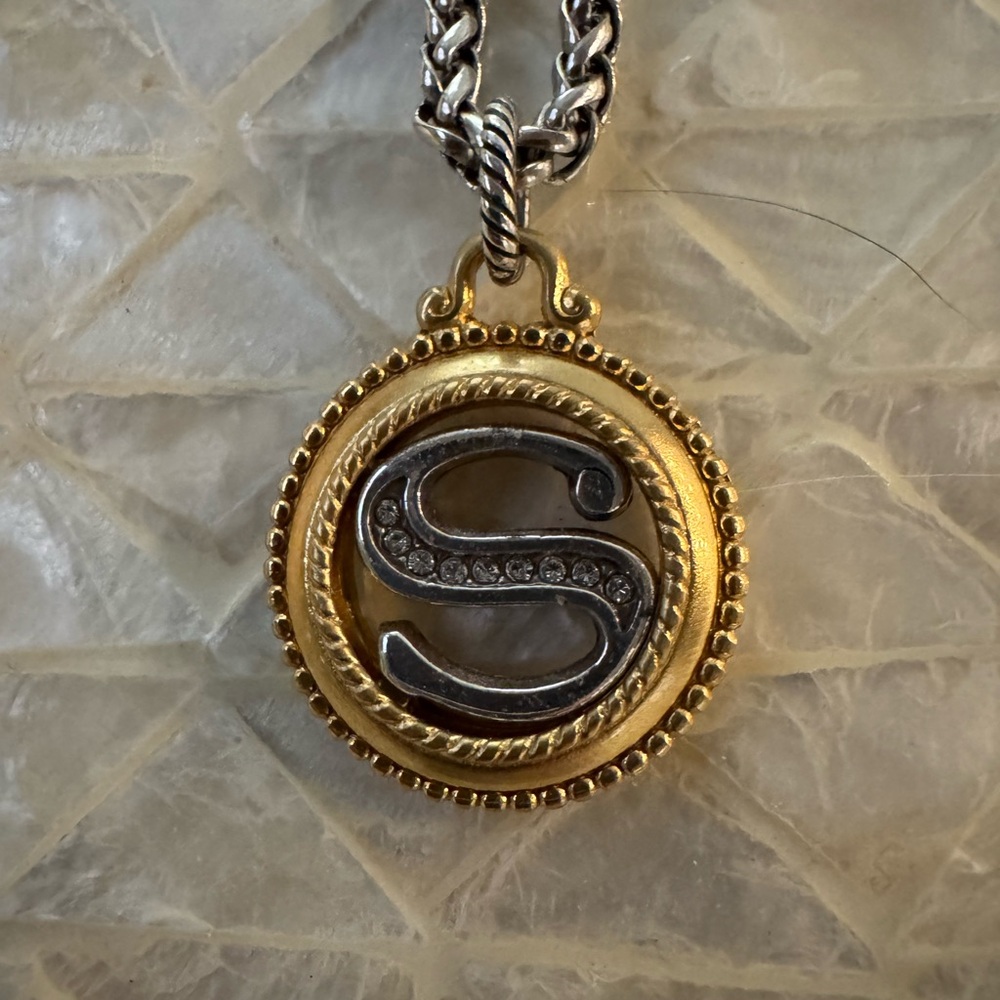 Brighton Gold and Silver Initial Pendant Necklace